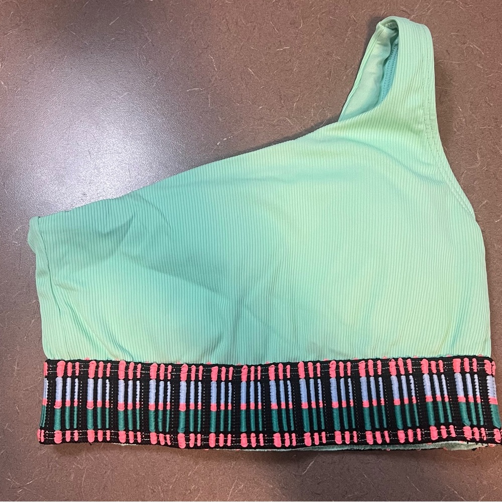 Peixoto Womens One Shoulder Cadillac Zoni Bikini Top Mint Green Size XS NWT